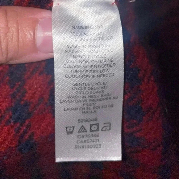 Loft sweater wrap cape poncho one size red/blue XS/S - Picture 5 of 6